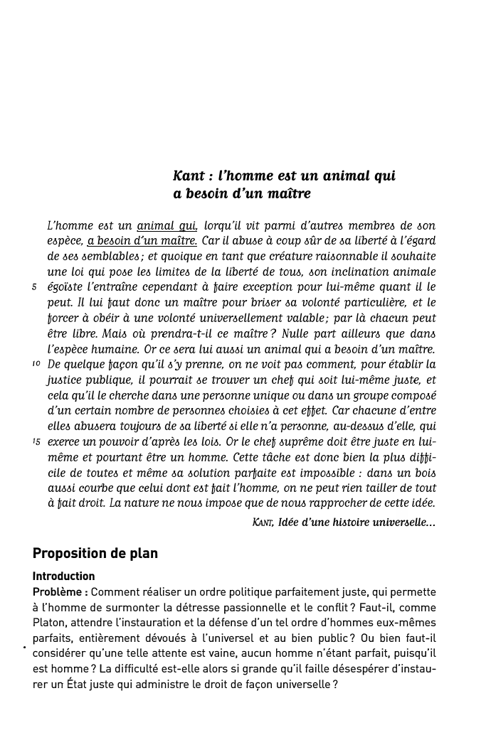 Prévisualisation du document Kant : l'homme e&t un animal qui
a be&oin d'un maître
L'homme eot un animal qui. lorqu'il vit parmi d'autre6...