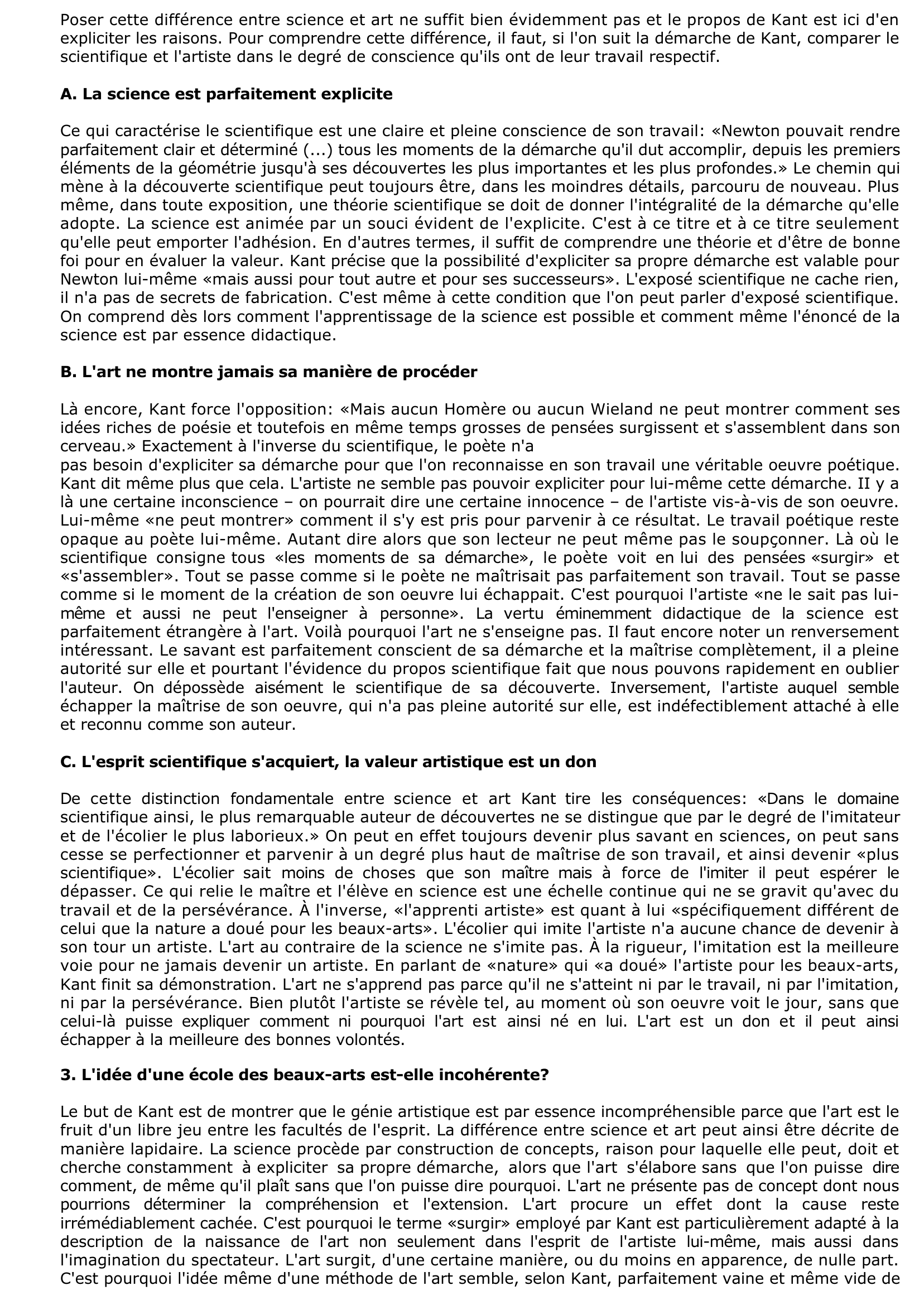 Prévisualisation du document KANT: Oeuvre artistique et ouvrage scientifique.