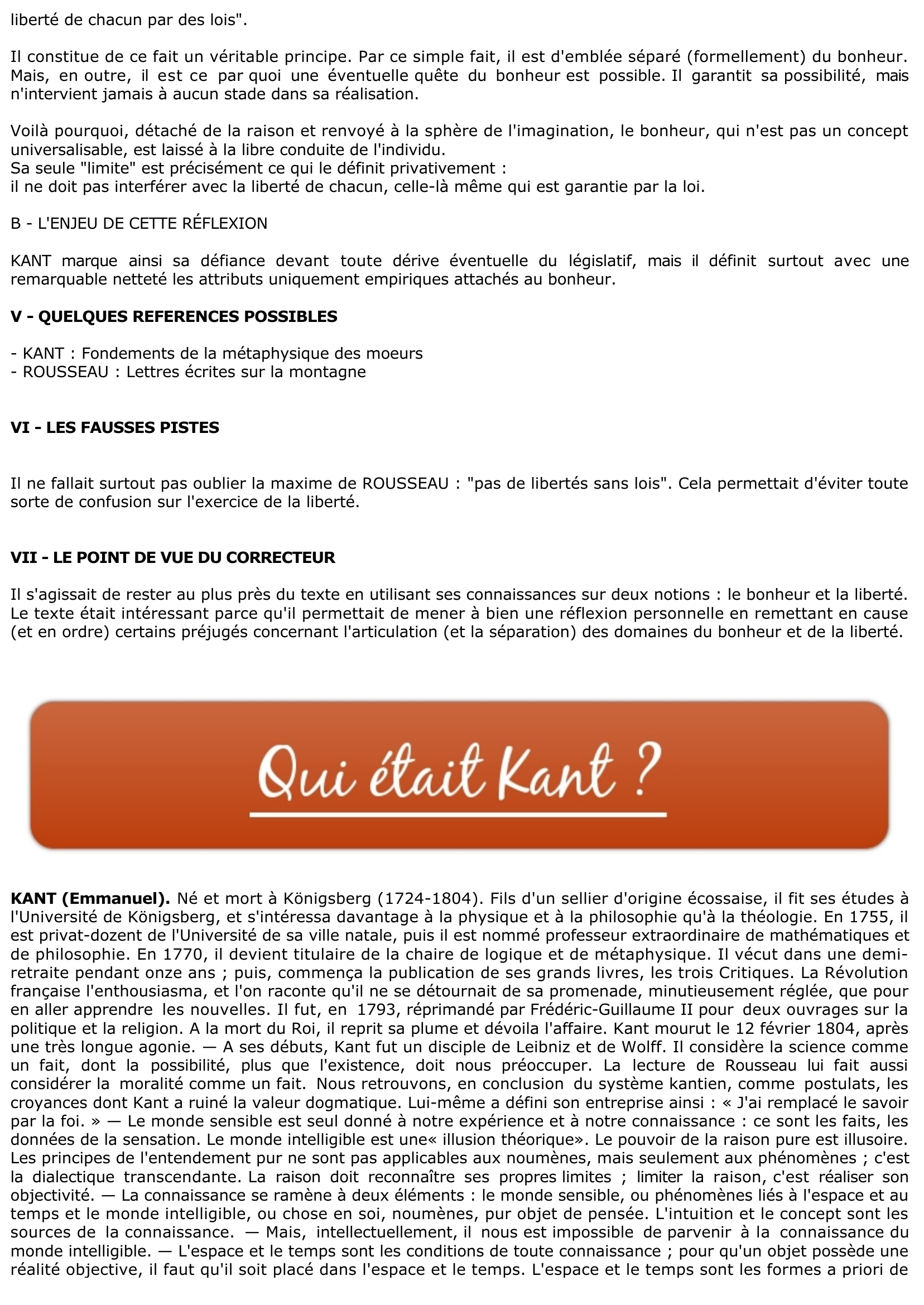 Prévisualisation du document KANT: Raison et Bonheur