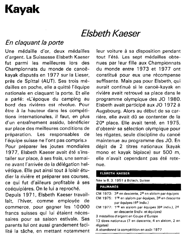 Prévisualisation du document Kayak:Elsbeth Kaeser (sport).