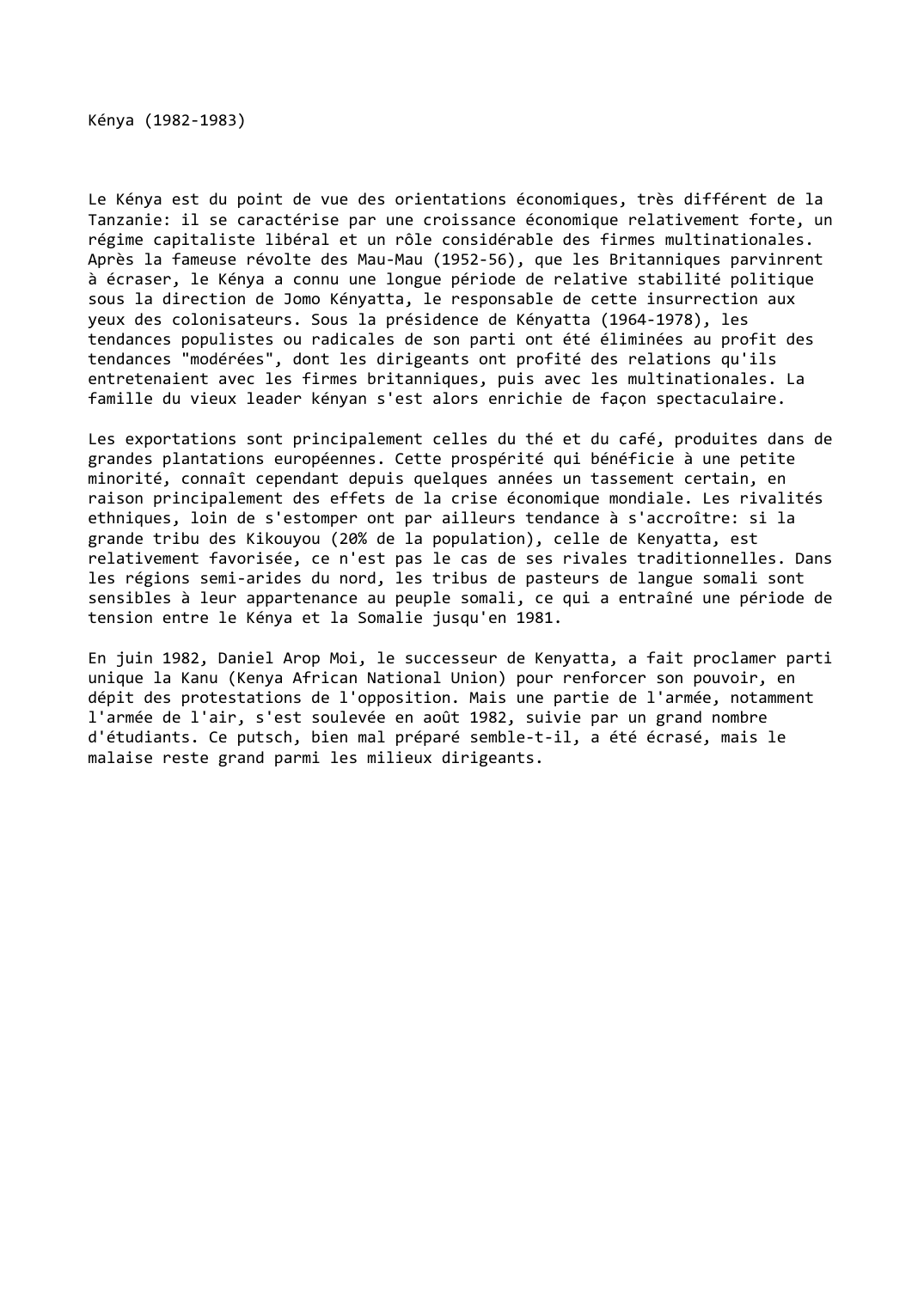 Prévisualisation du document Kénya (1982-1983)
