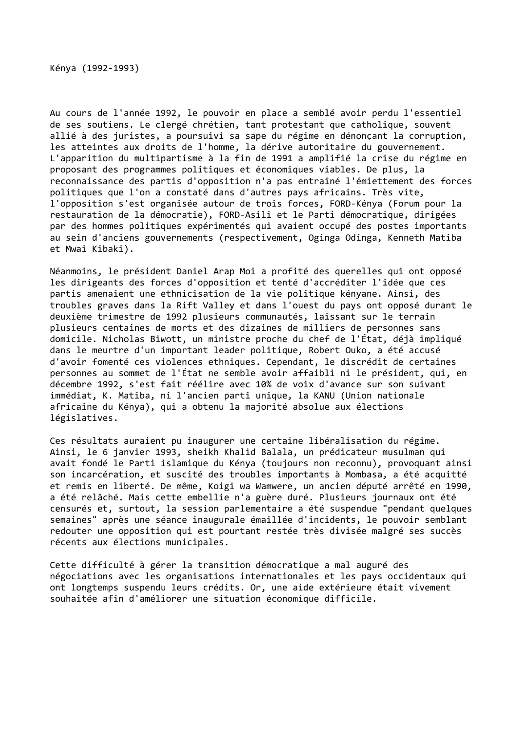 Prévisualisation du document Kénya (1992-1993)