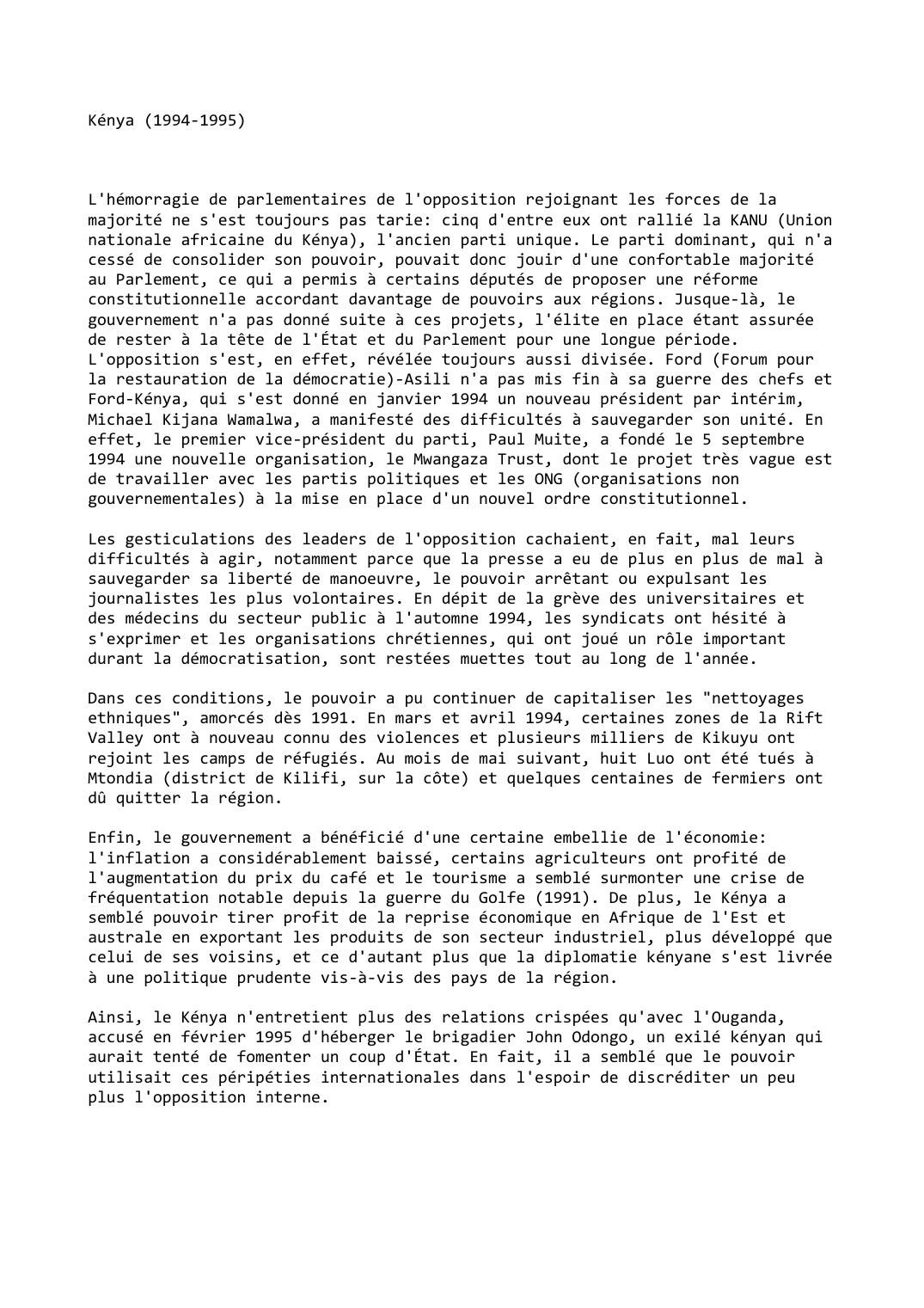 Prévisualisation du document Kénya (1994-1995)