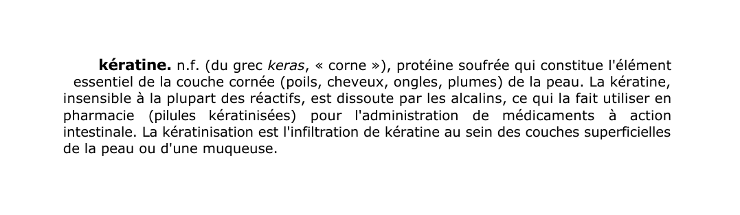 Prévisualisation du document kératine.