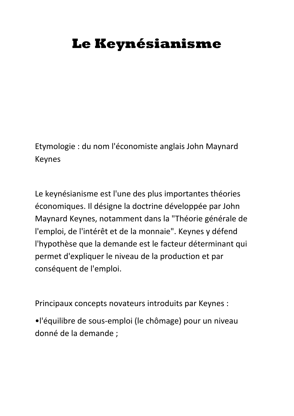 Prévisualisation du document keynésianisme