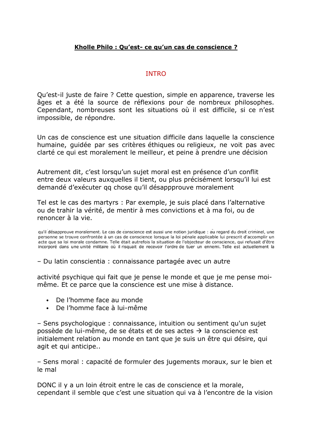 Prévisualisation du document Kholle Philo : Qu’est- ce qu’un cas de conscience ?