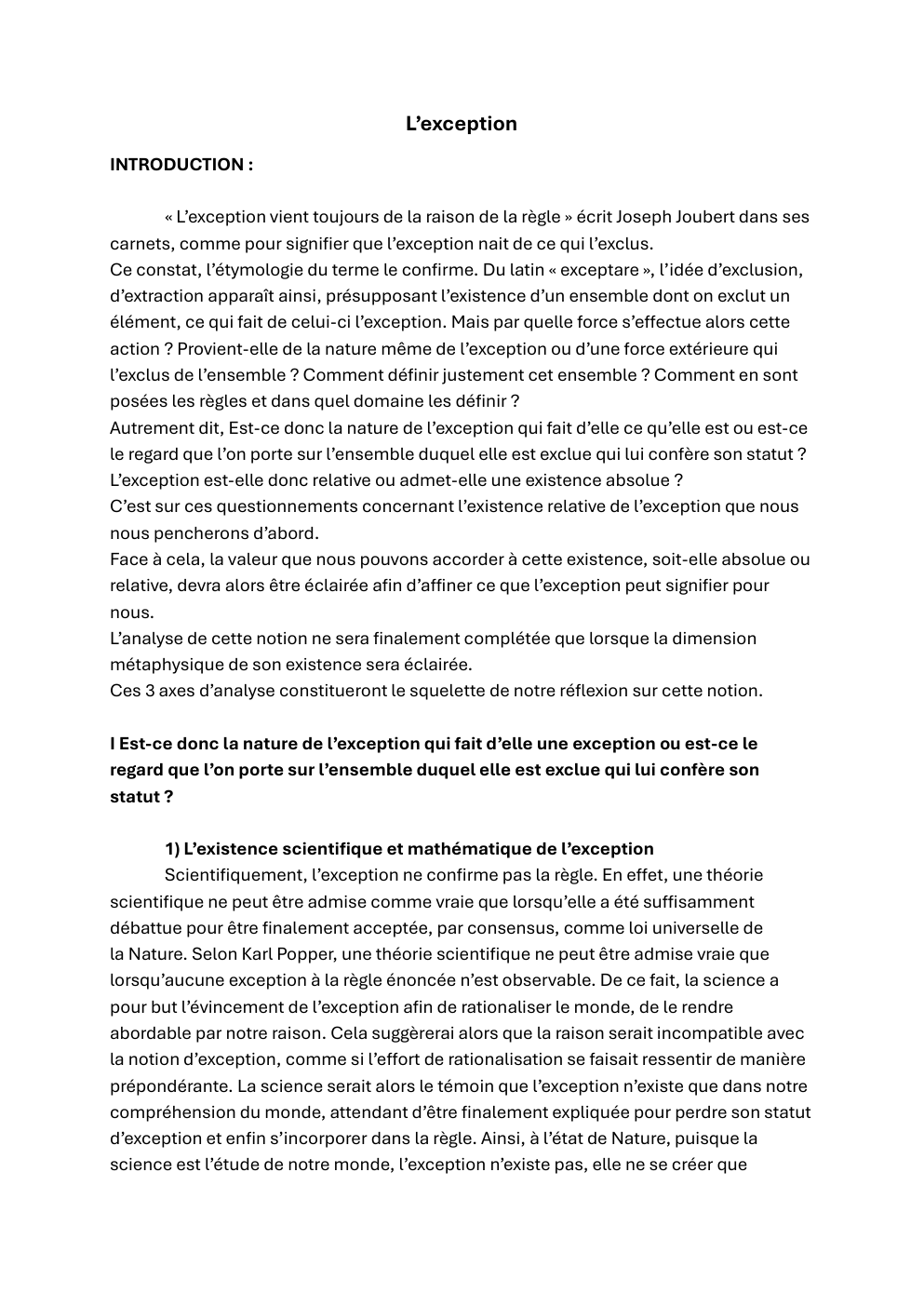 Prévisualisation du document khôlle sur l'exception
