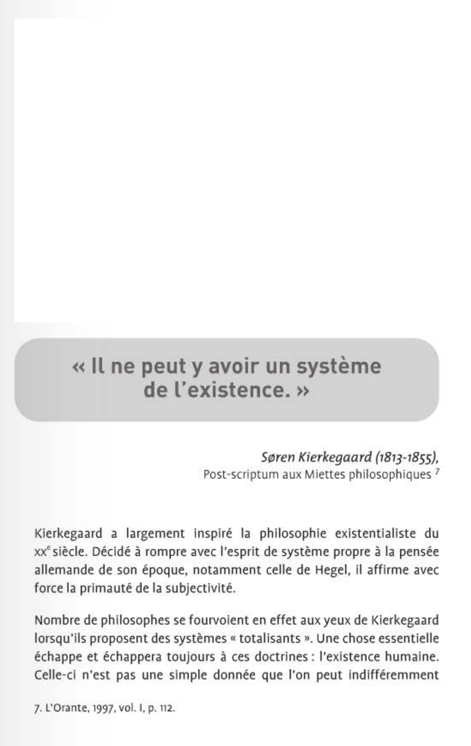 Prévisualisation du document Kierkegaard: De l'incompatibilité de l'existence avec l'esprit de système
