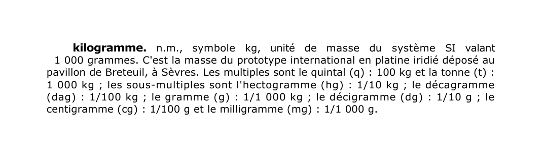 Prévisualisation du document kilogramme.