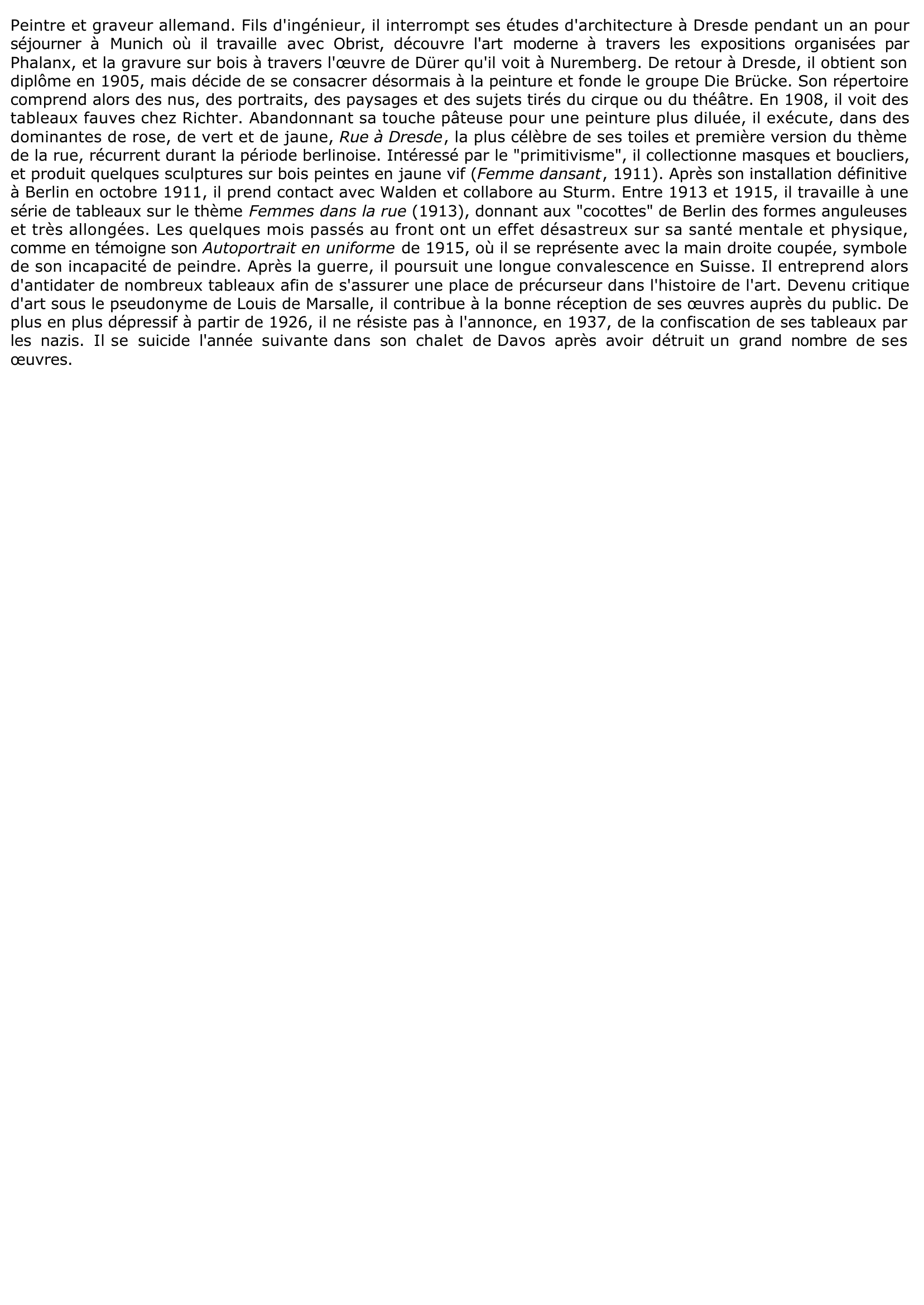 Prévisualisation du document Kirchner, Ernst Ludwig (Beaux-Arts)