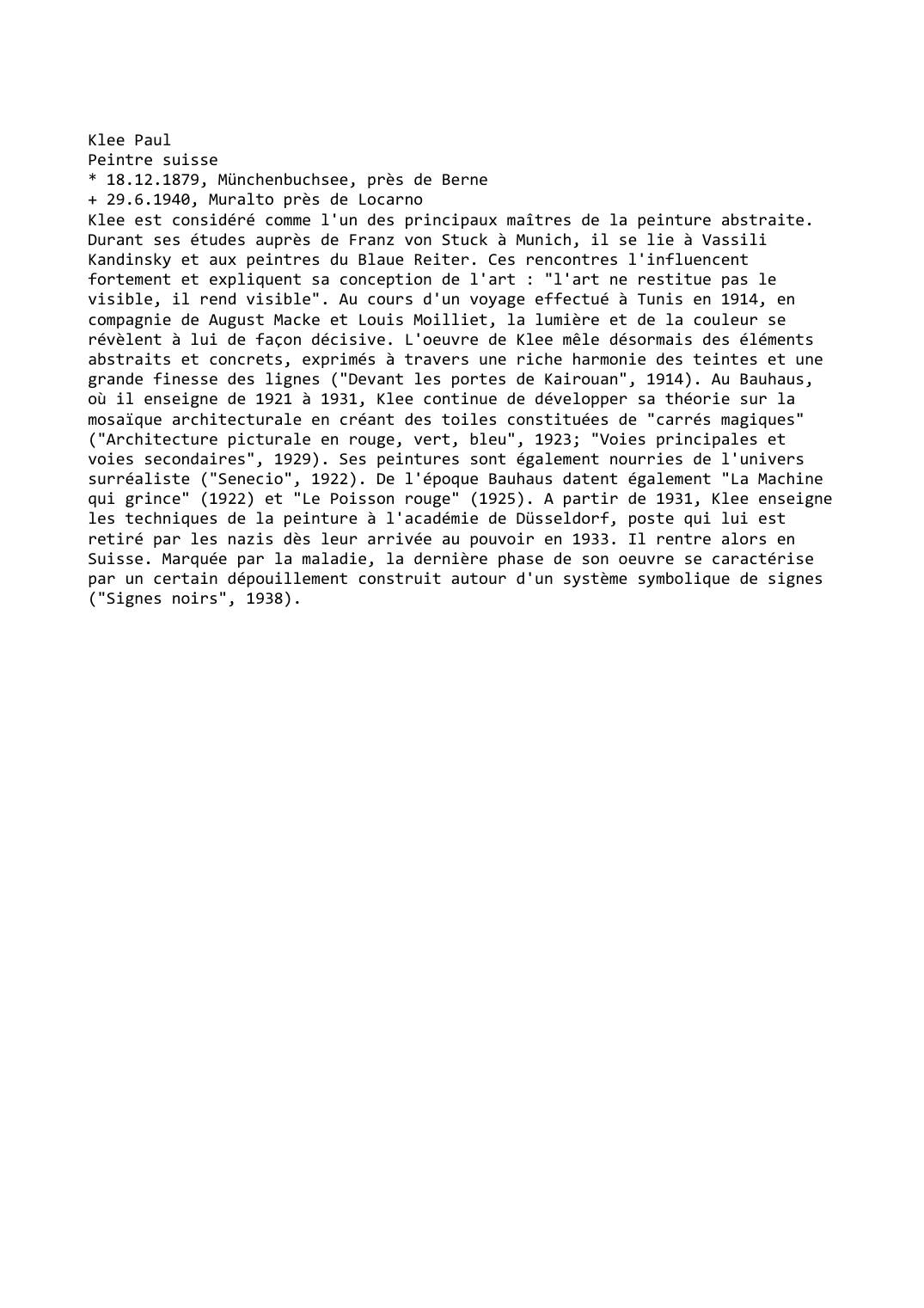 Prévisualisation du document Klee Paul