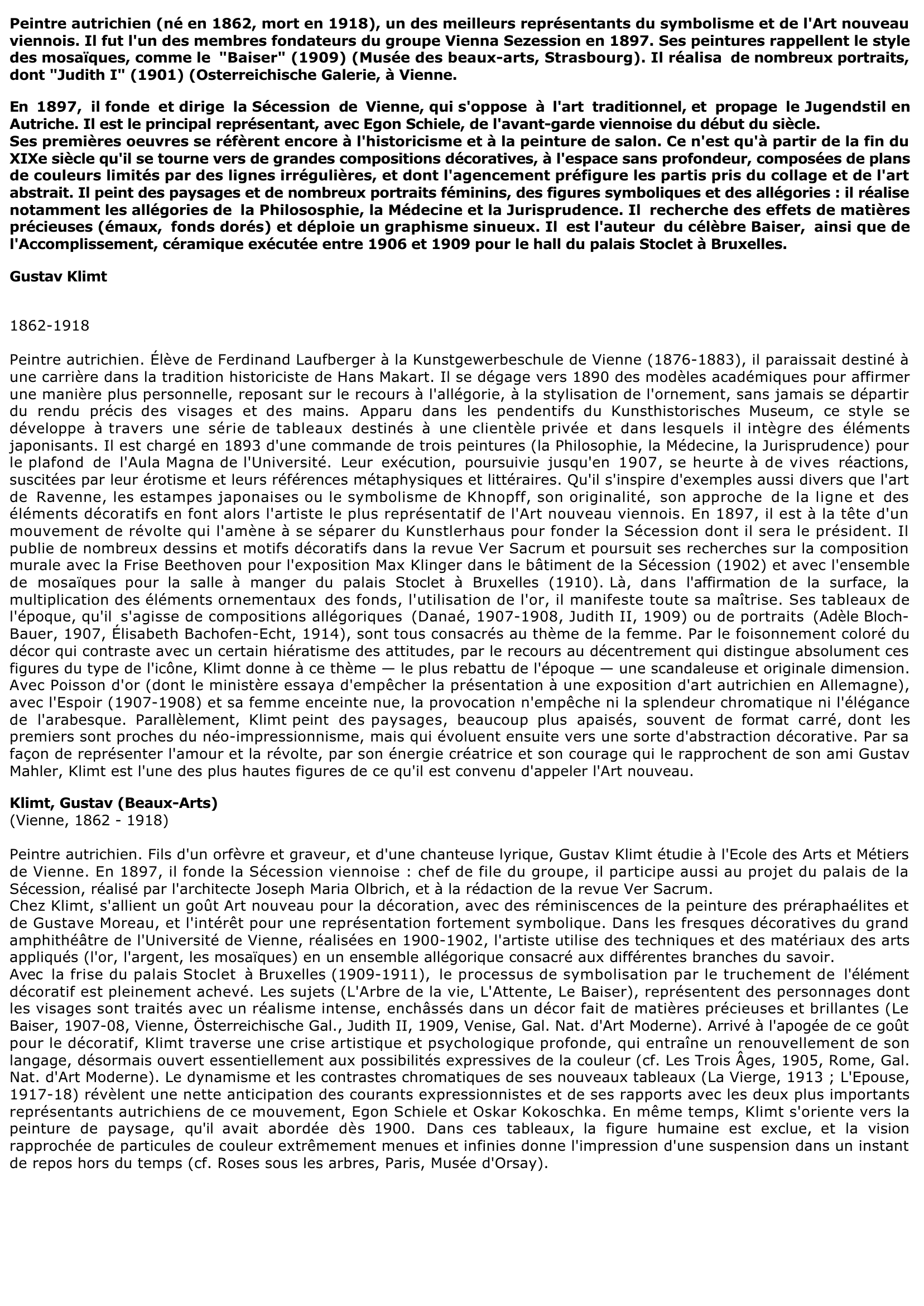 Prévisualisation du document Klimt Gustav
