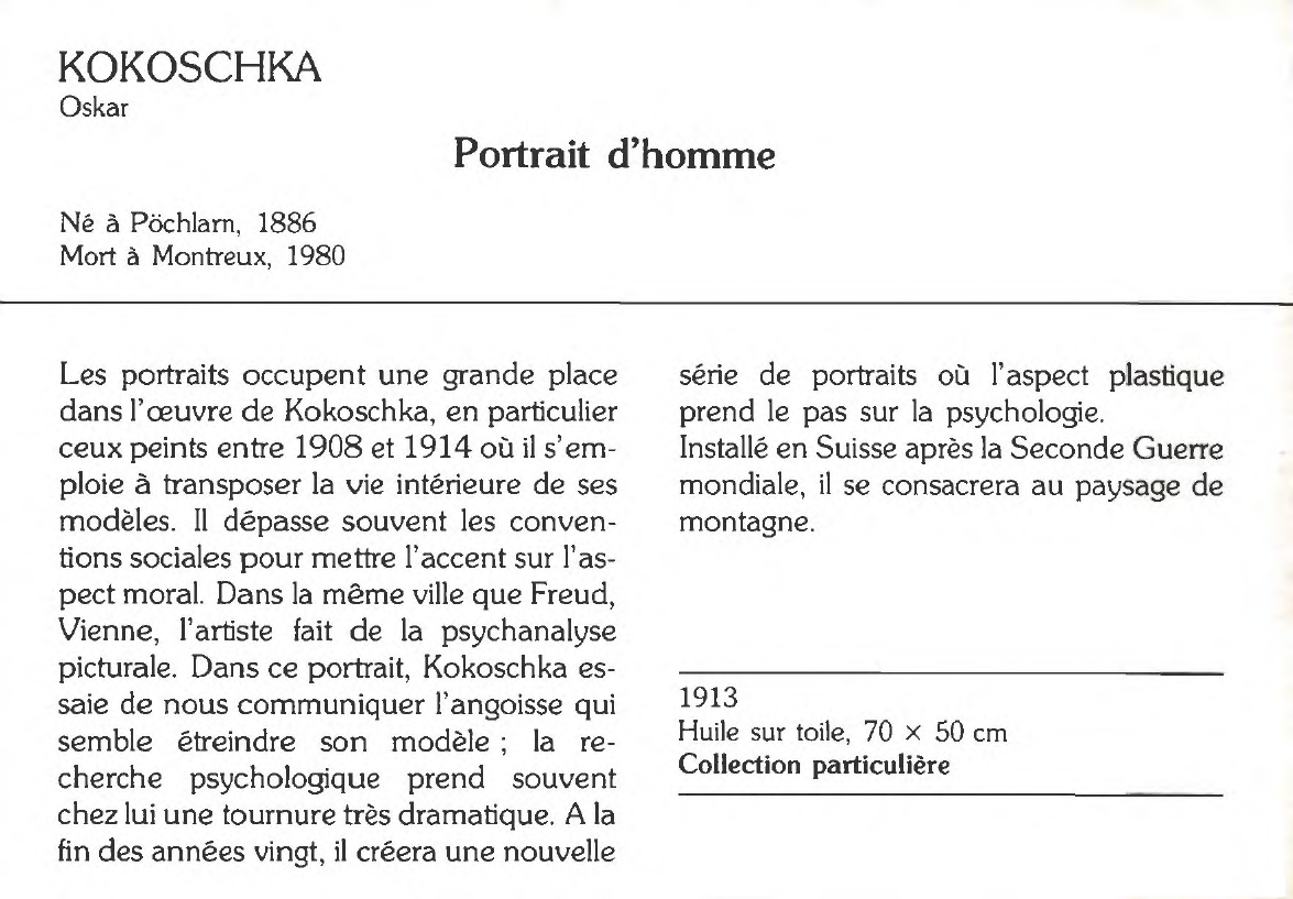 Prévisualisation du document KOKOSCHKA Oskar : Portrait d'homme