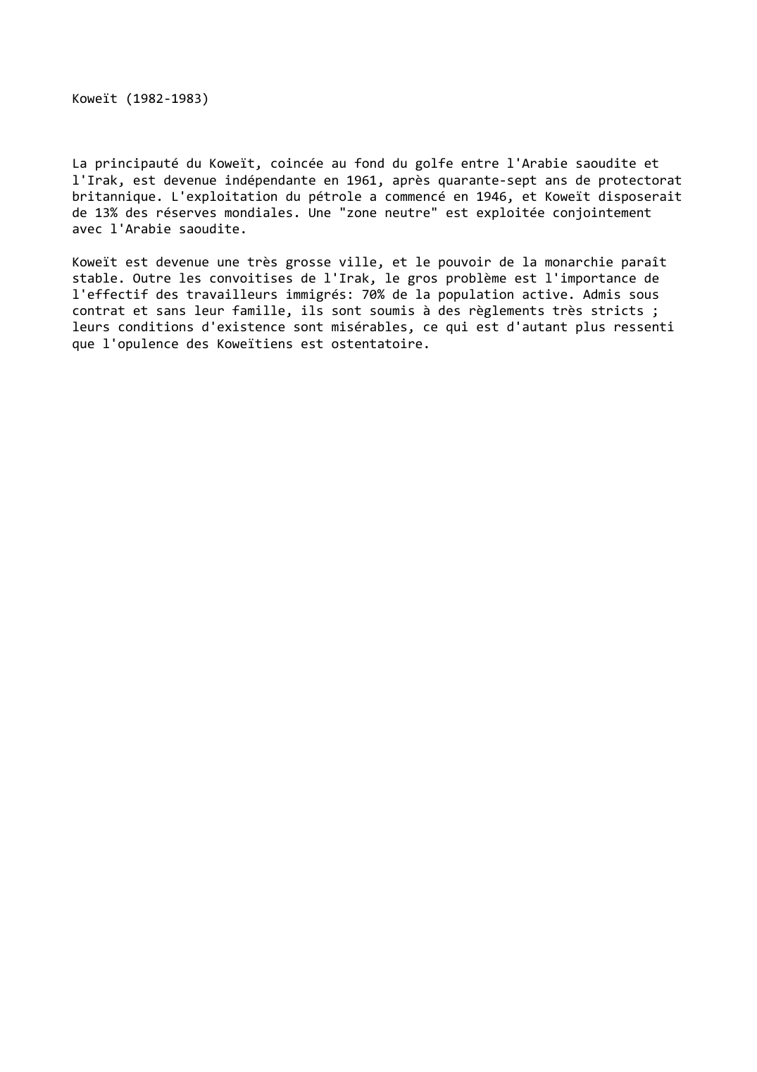 Prévisualisation du document Koweït (1982-1983)