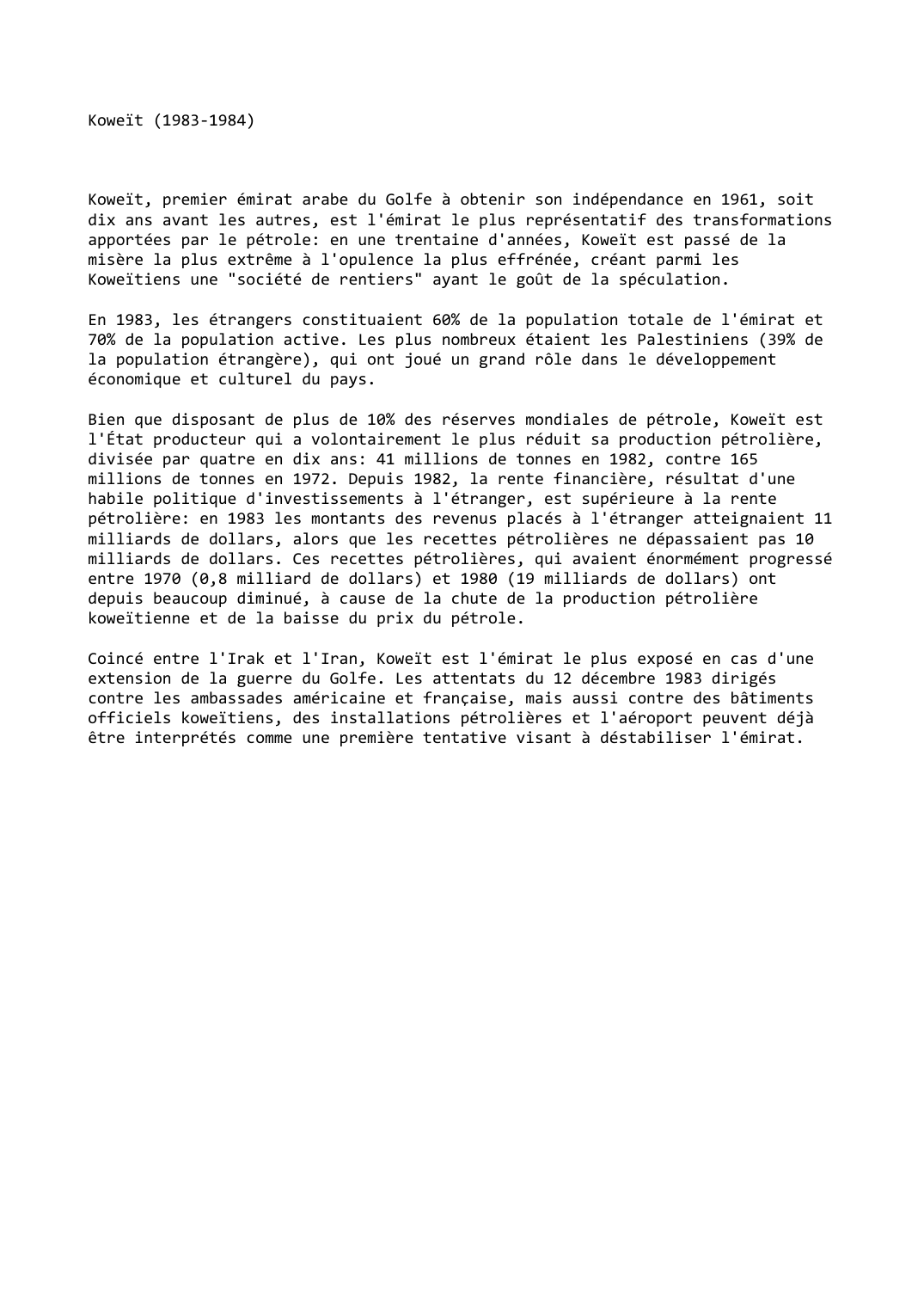 Prévisualisation du document Koweït (1983-1984)