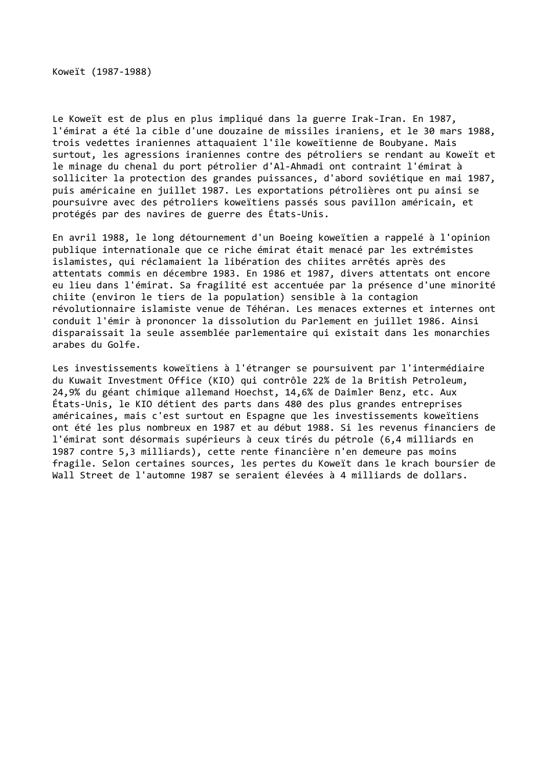 Prévisualisation du document Koweït (1987-1988)