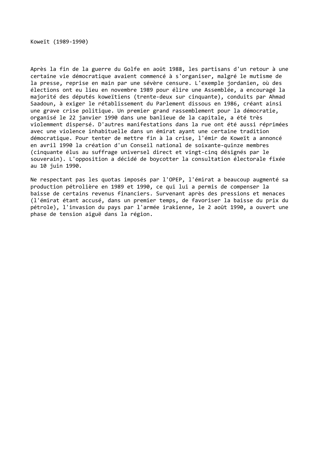 Prévisualisation du document Koweït (1989-1990)