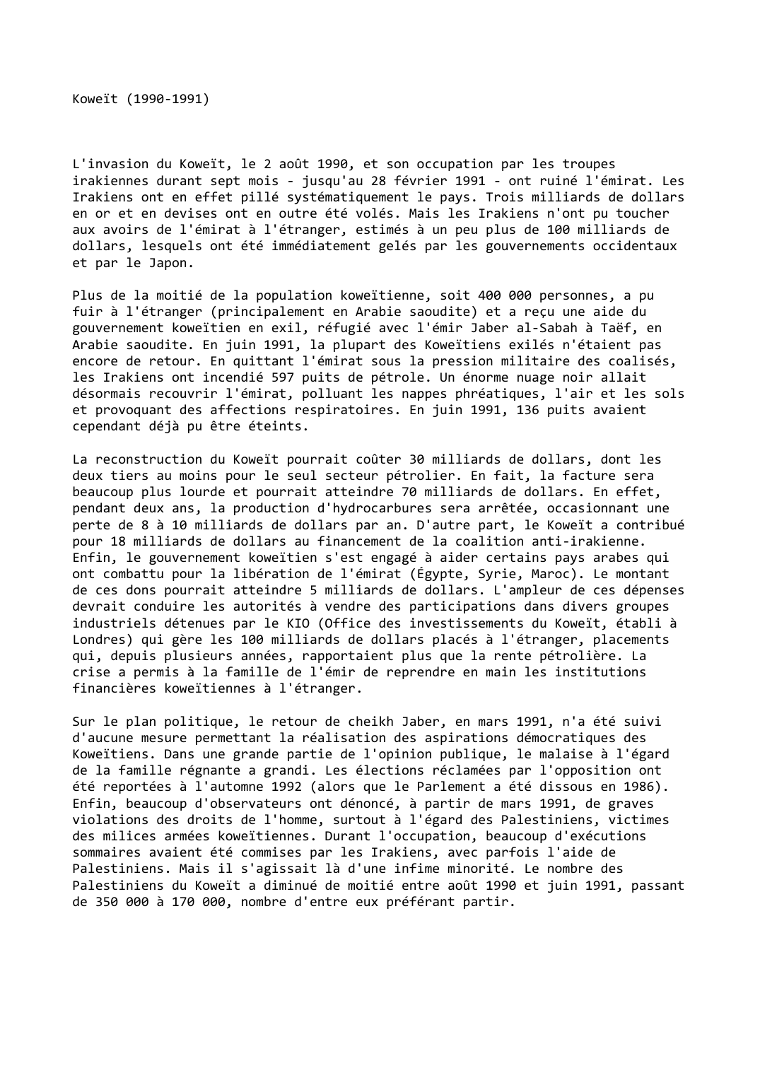 Prévisualisation du document Koweït (1990-1991)