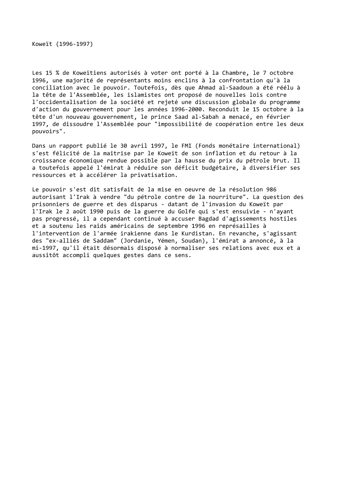 Prévisualisation du document Koweït (1996-1997)