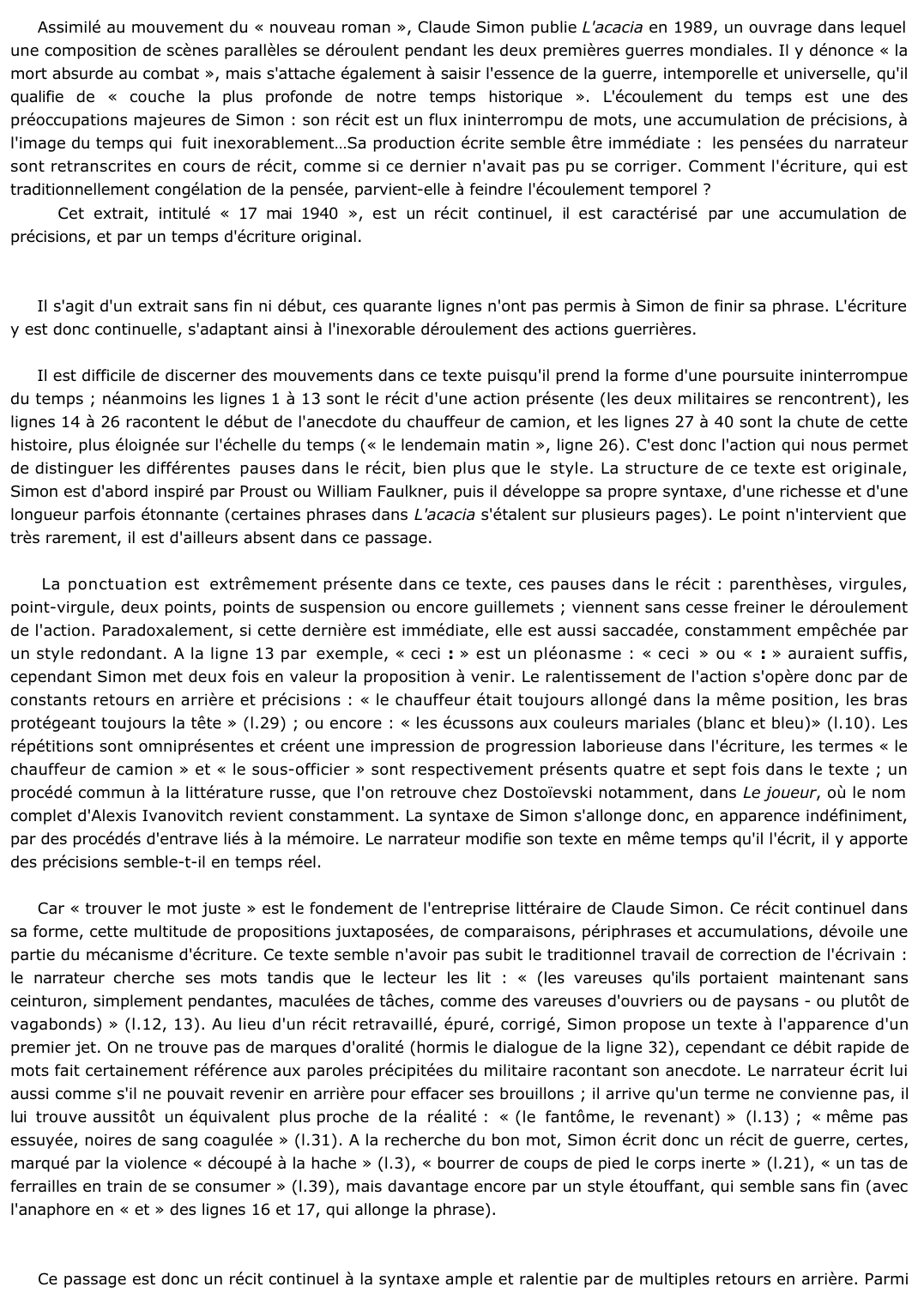 Prévisualisation du document 	L'acacia (Claude Simon )