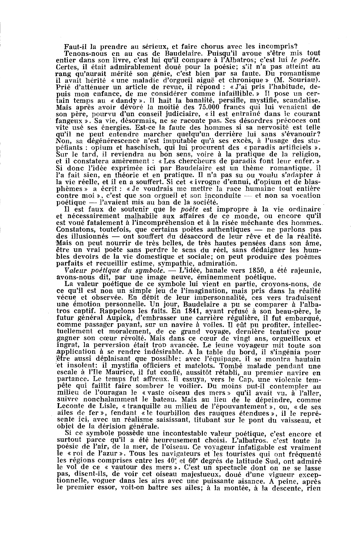 Prévisualisation du document L' Albatros de Baudelaire (commentaire complet)