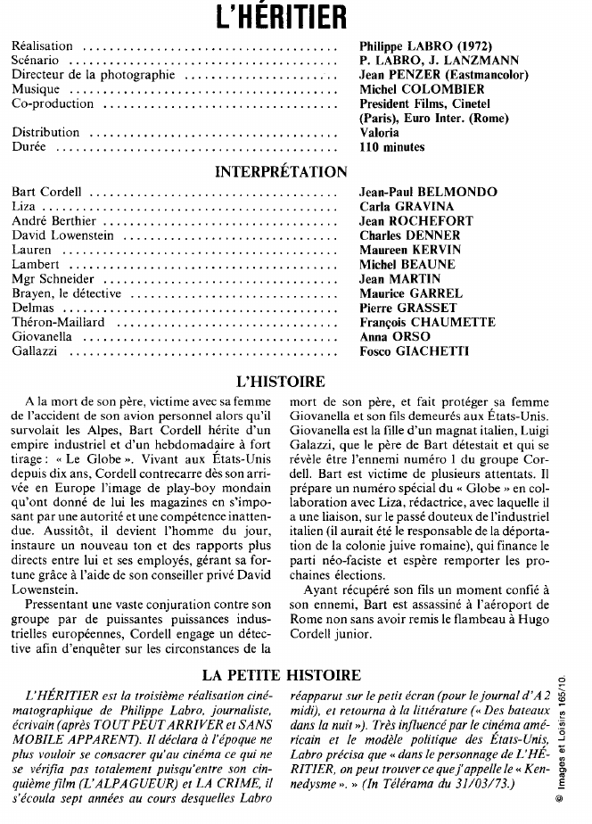 Prévisualisation du document L'HÉRITIER