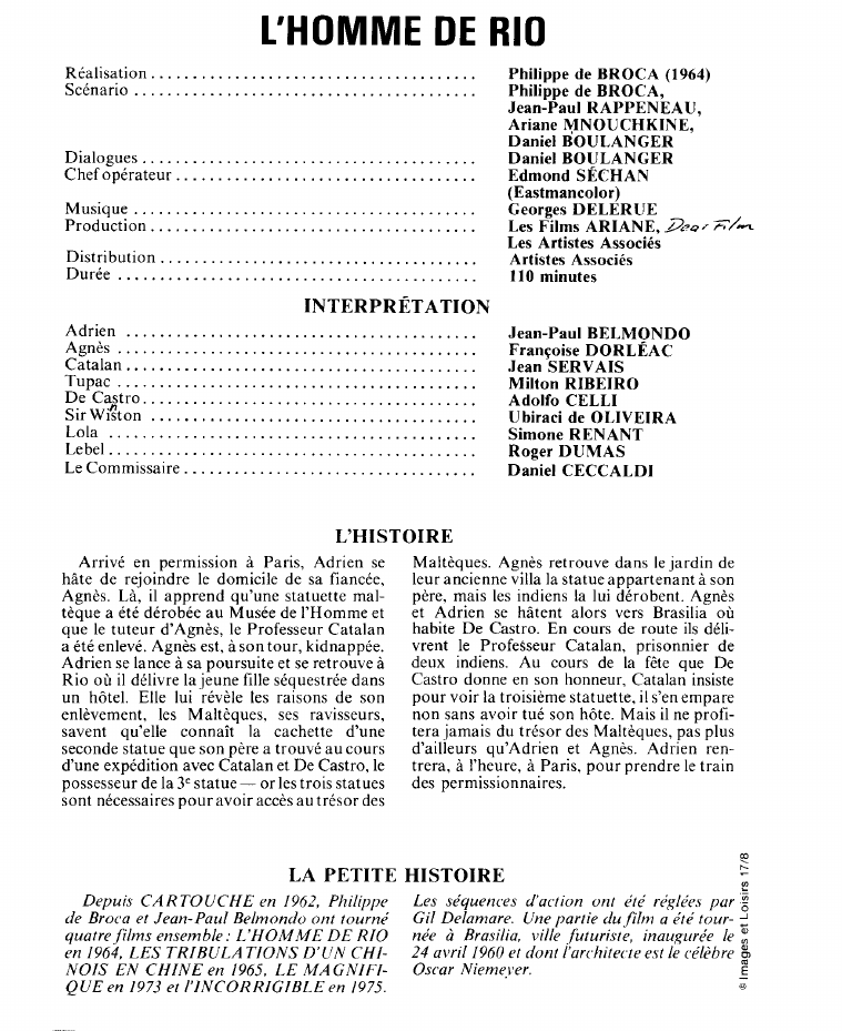 Prévisualisation du document L'HOMME DE RIO