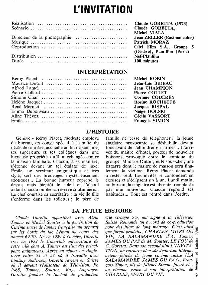 Prévisualisation du document L'INVITATION