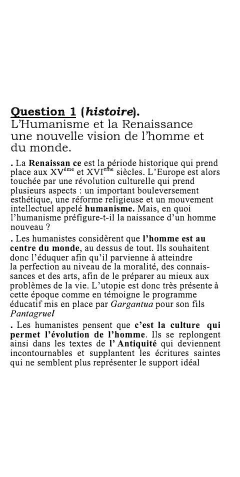 Prévisualisation du document L

Question 1 (histoire).

L'Humanisme et la Renaissance
une nouvelle vision de l'homme et
du monde .
. La Renaissa_n...