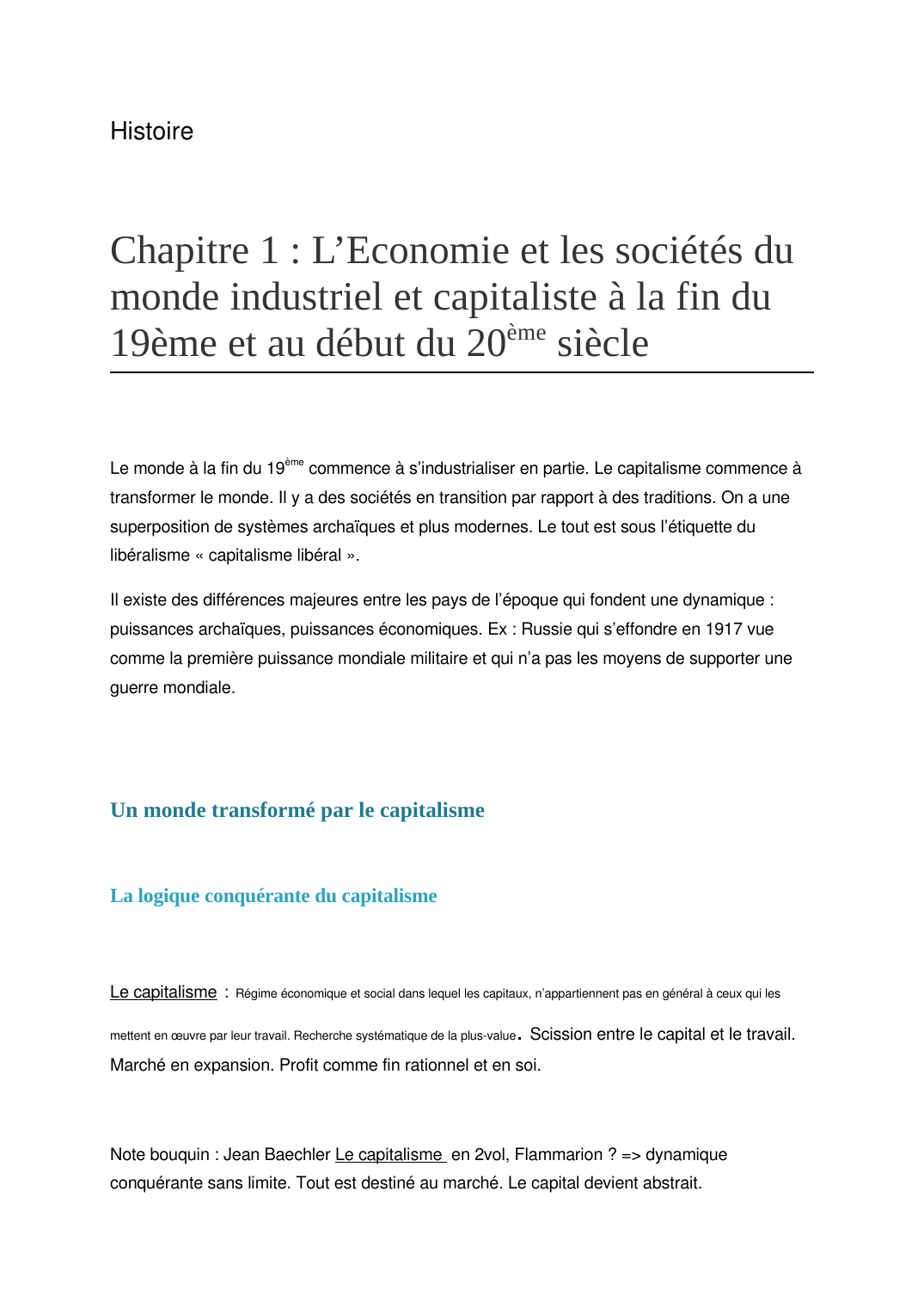 Prévisualisation du document L&#8217;Economie et les sociétés du monde industriel et capitaliste