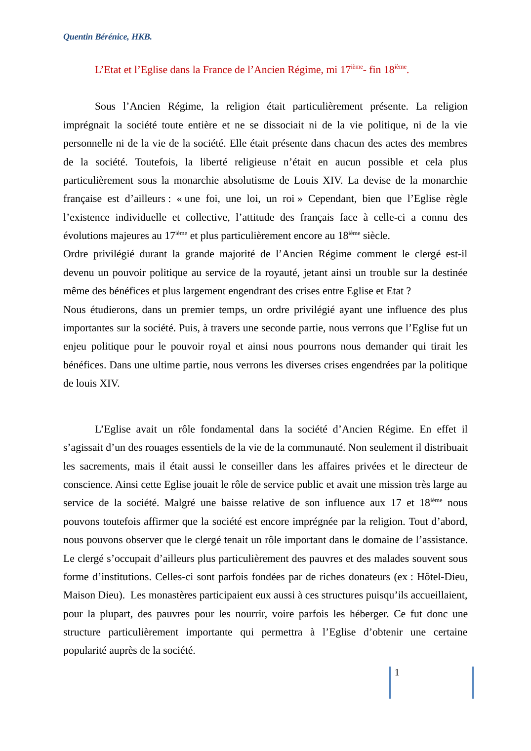 Prévisualisation du document L&#8217;Etat et l&#8217;Eglise dans la France de l&#8217;Ancien Régime, mi 17ième- fin 18ième.