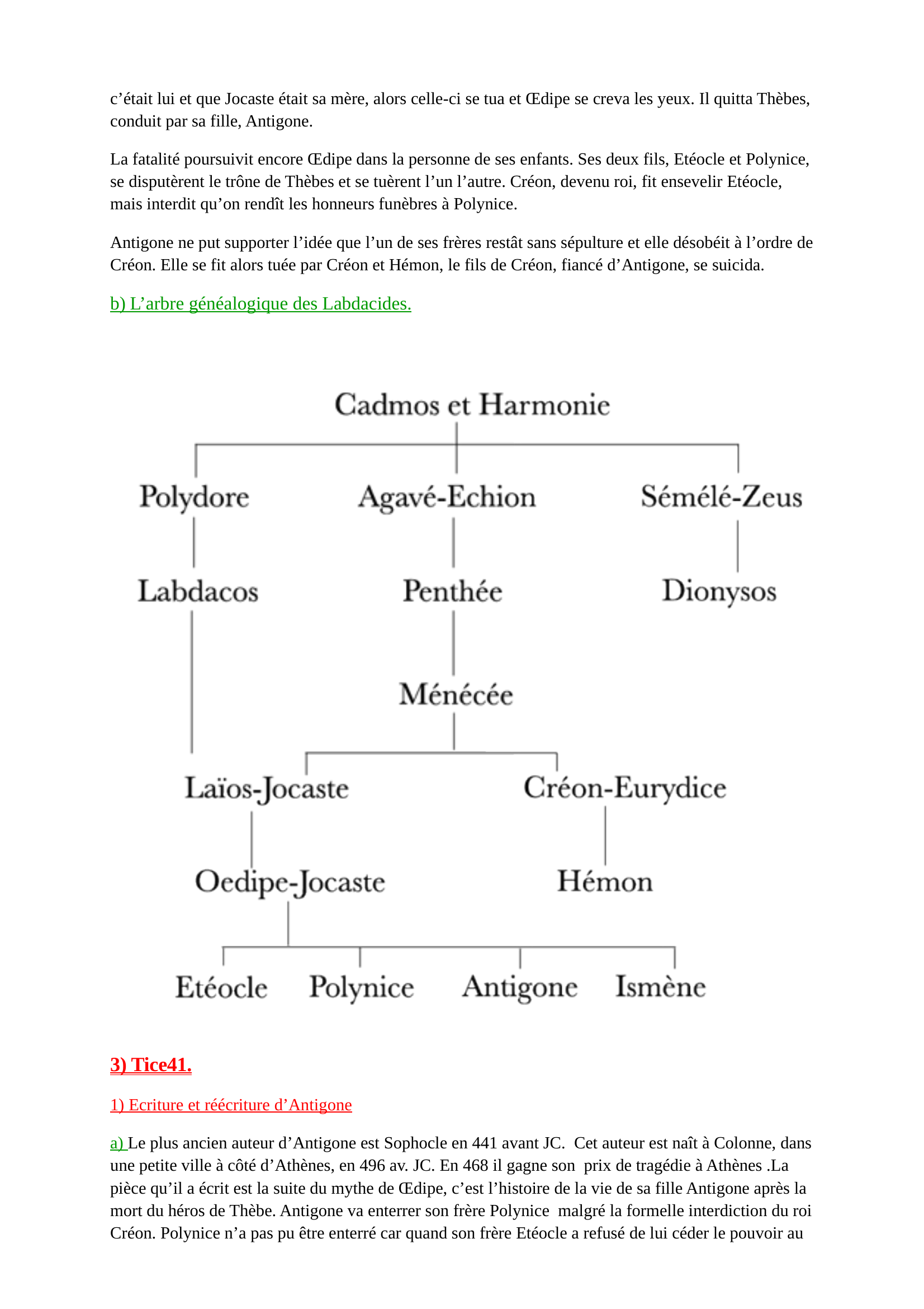 Prévisualisation du document l’histoire de la famille d’œdipe et Antigone plus l’arbre généalogique des Labdacides