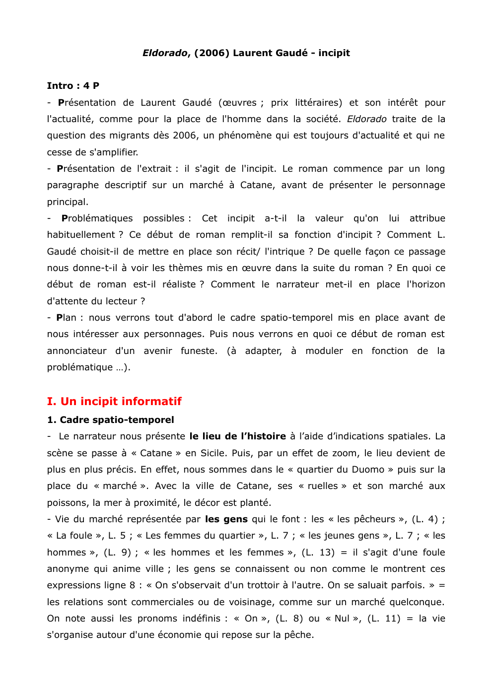 Prévisualisation du document LA 1 Eldorado, Laurent Gaudé - Incipit