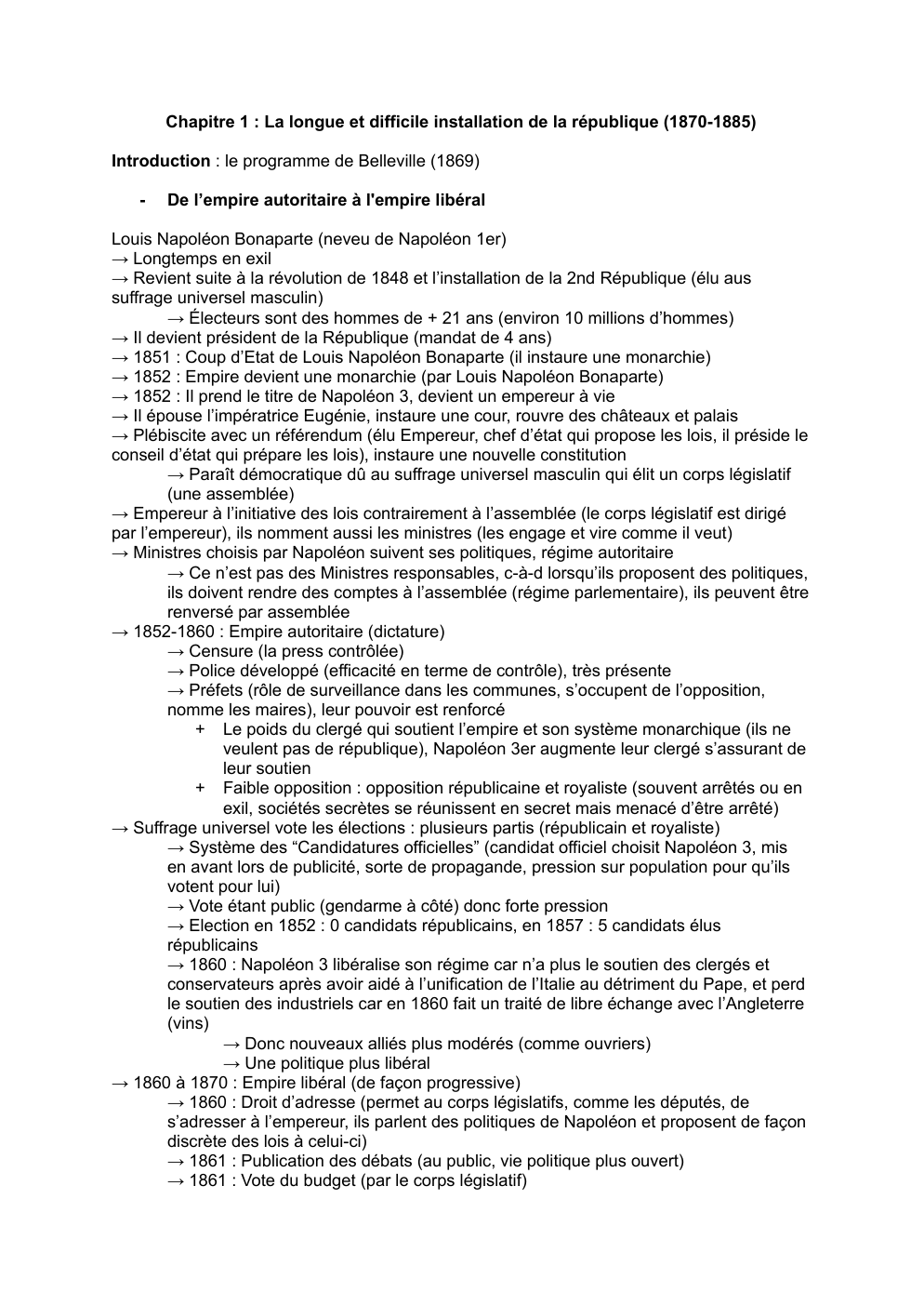 Prévisualisation du document La 3ème république en France