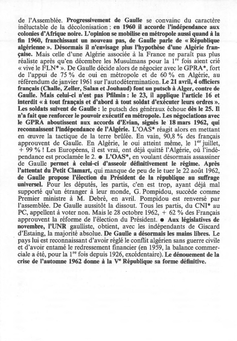 Prévisualisation du document LA 5e RÉPUBLIQUE - LA RÉPUBLIQUE GAULLIENNE