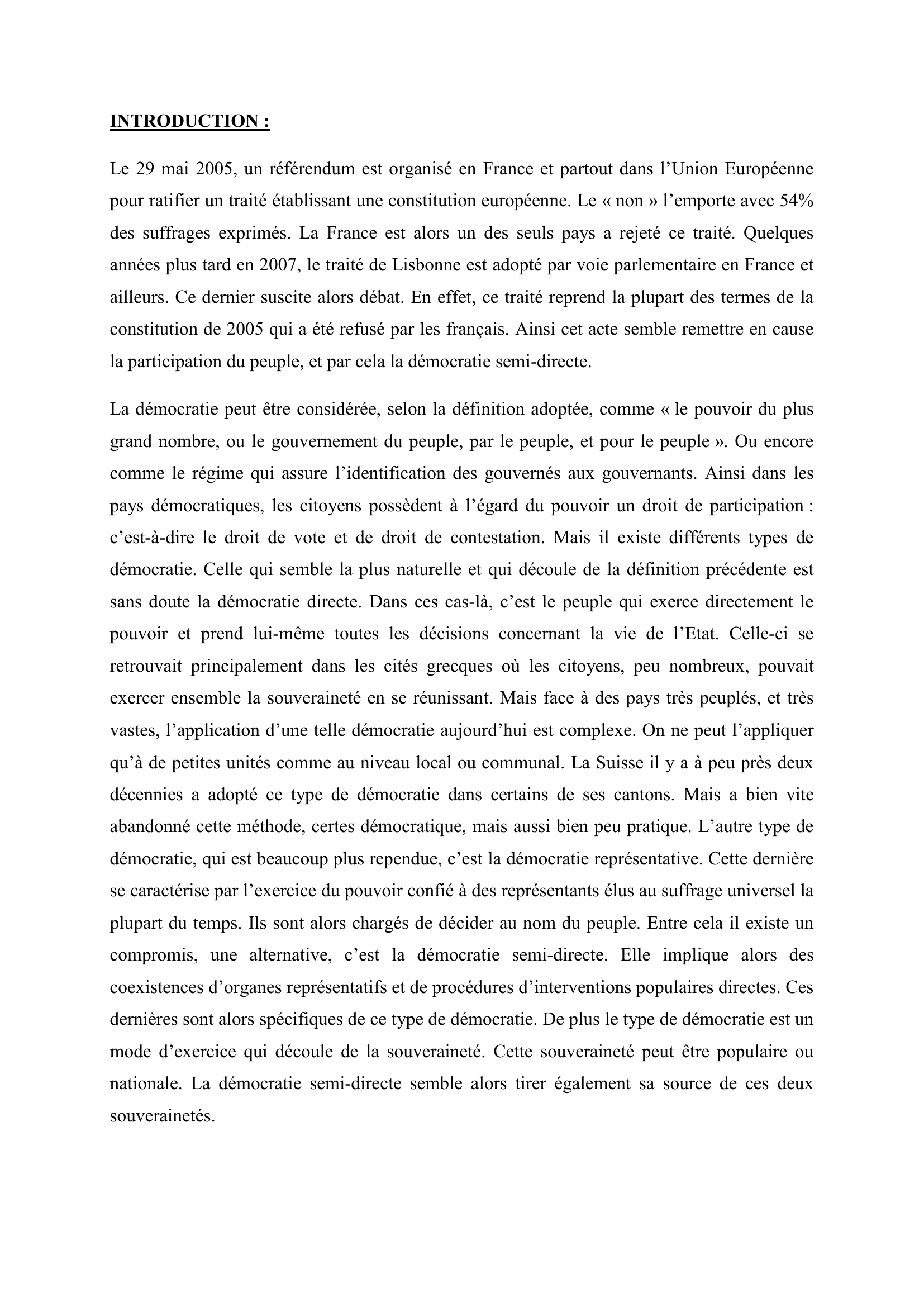 Prévisualisation du document « La 5ème République française est-elle une démocratie semi-directe »