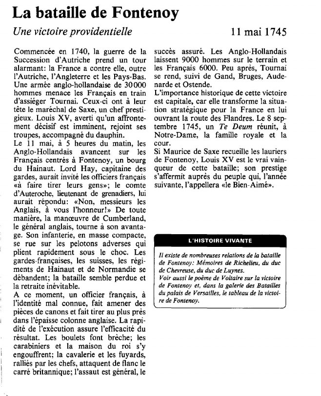 Prévisualisation du document La bataille de FontenoyUne victoire providentielle.