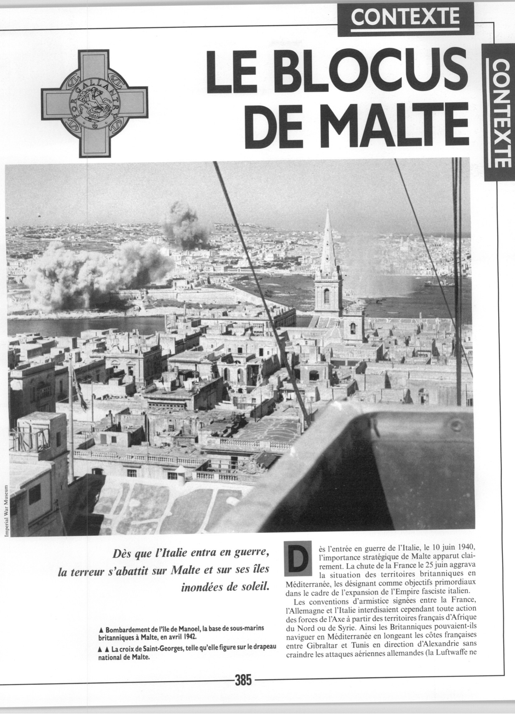 Prévisualisation du document La bataille de Malte : JUIN 1940 AOÛT 1942 -	Seconde guerre mondiale (Histoire)
