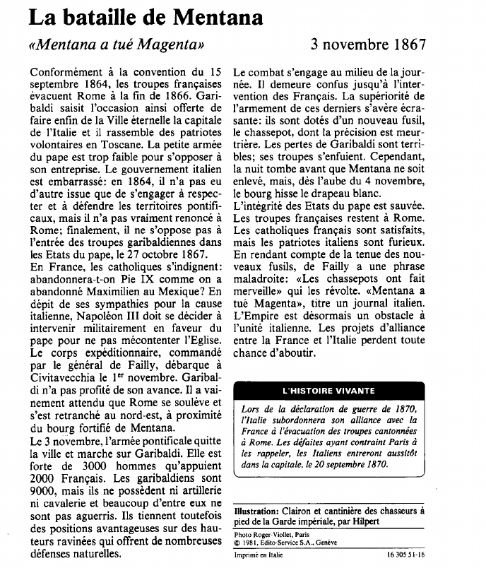 Prévisualisation du document La bataille de Mentana«Mentana a tué Magenta».