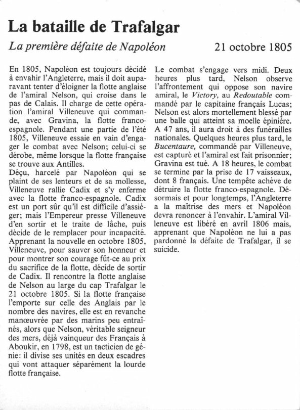 Prévisualisation du document La bataille de TrafalgarLa première défaite de Napoléon.
