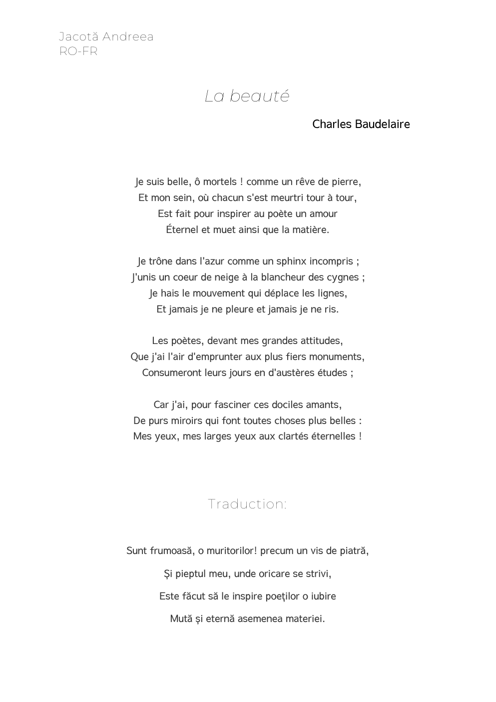 Prévisualisation du document La beaute -Charles Baudelaire (analyse)