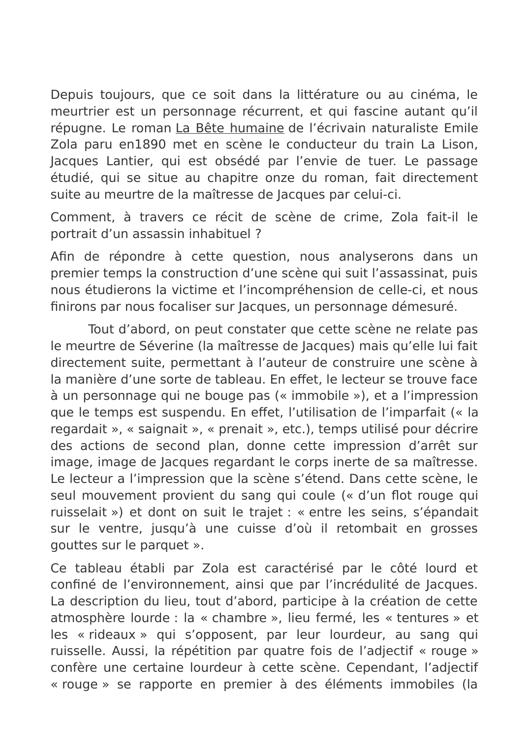 Prévisualisation du document La bête humaine commentaire: Comment, à travers ce récit de scène de crime, Zola fait-il le portrait d’un assassin inhabituel ?