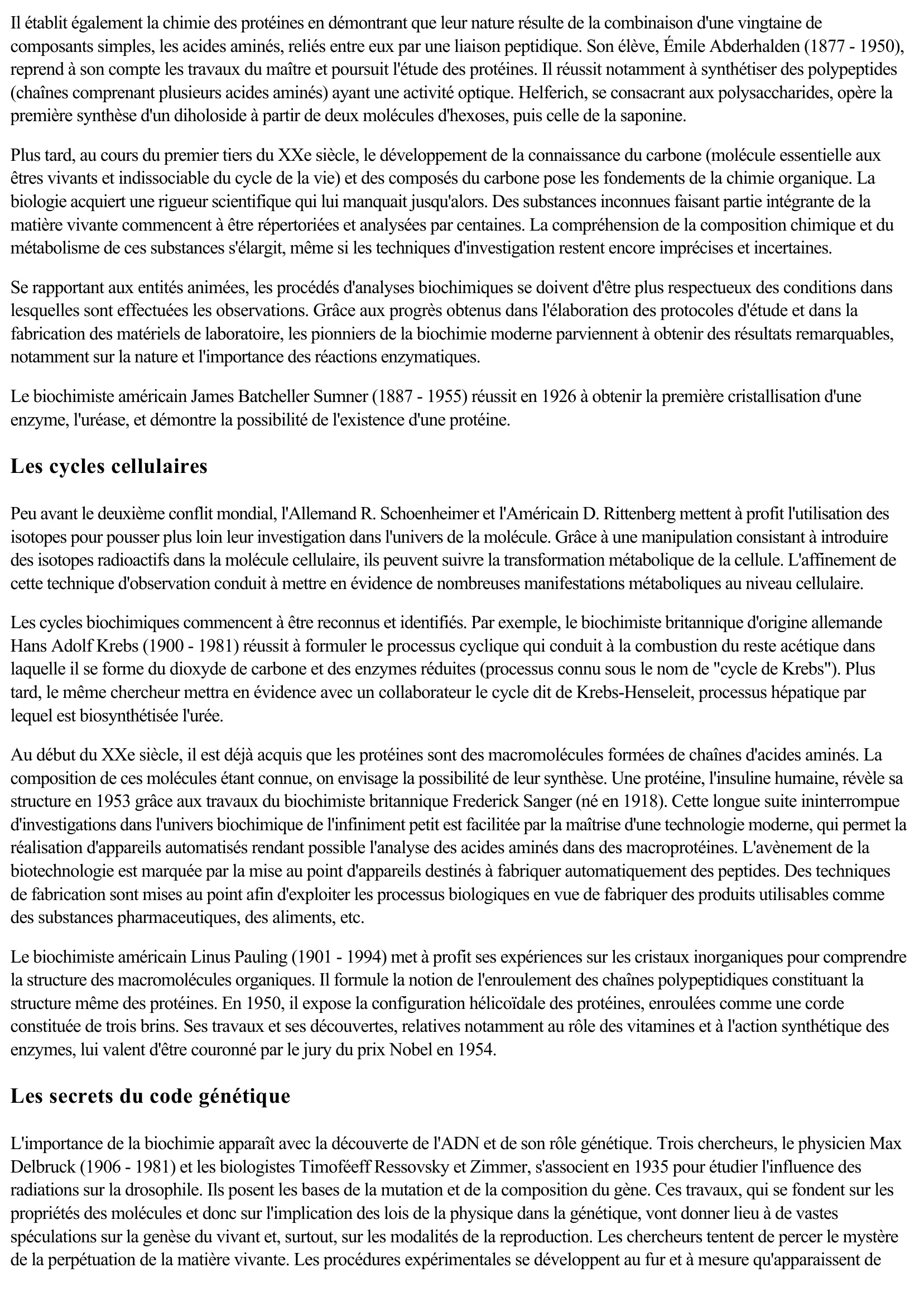 Prévisualisation du document La biochimie (Sciences & Techniques)