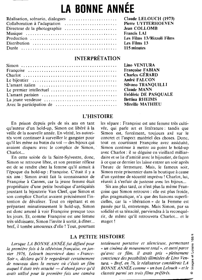 Prévisualisation du document LA BONNE ANNÉE