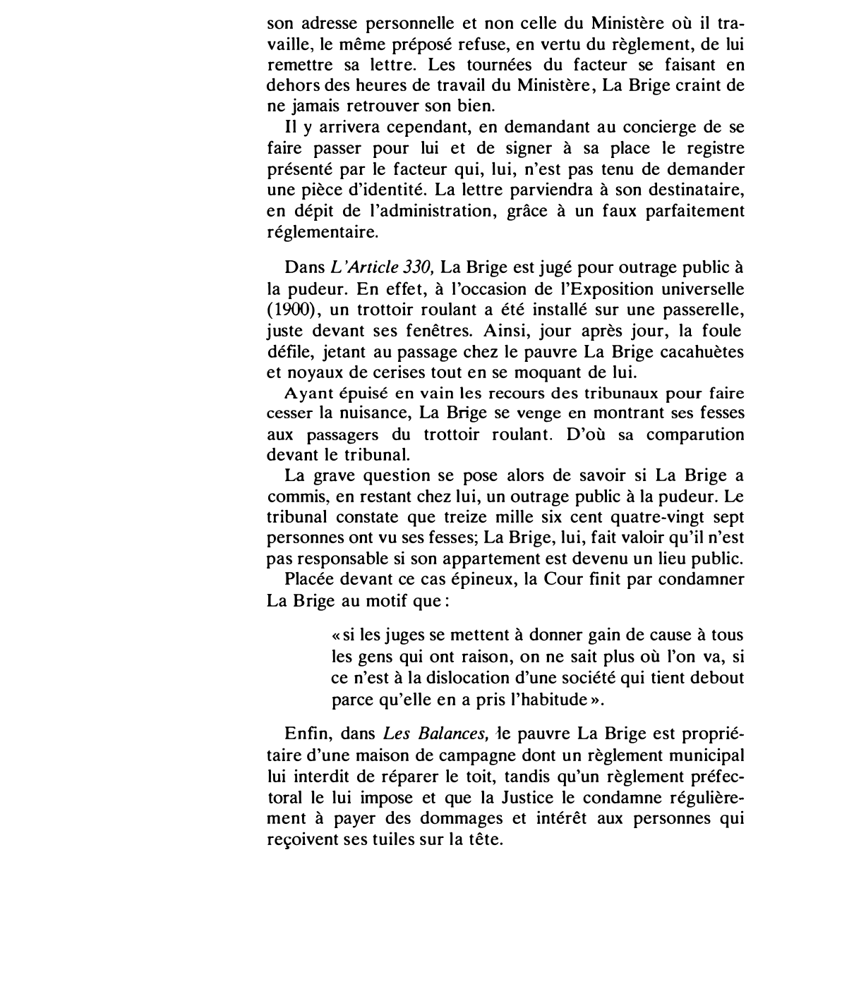 Prévisualisation du document LA BRIGE (analyse du personnage)