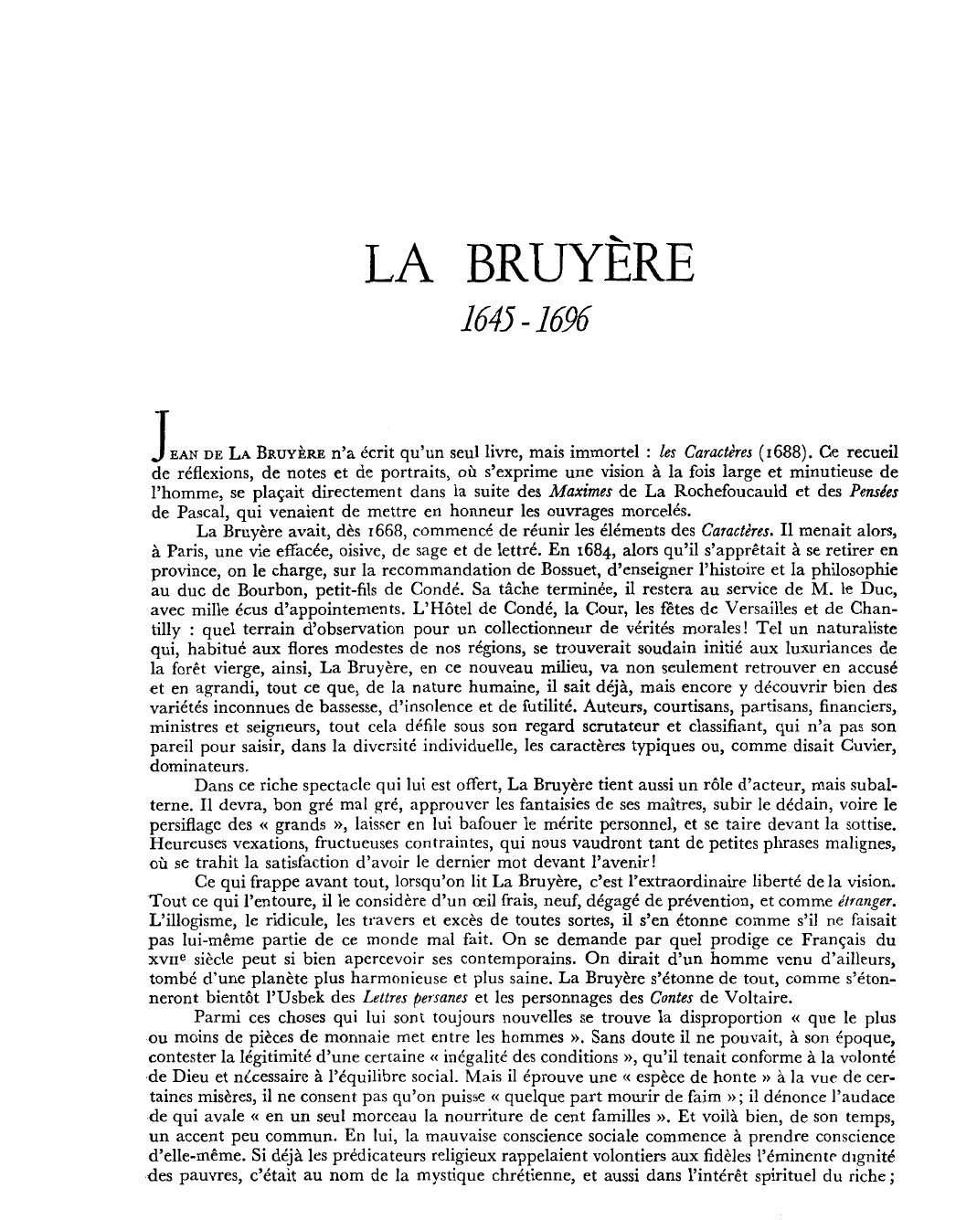 Prévisualisation du document LA BRUYÈRE