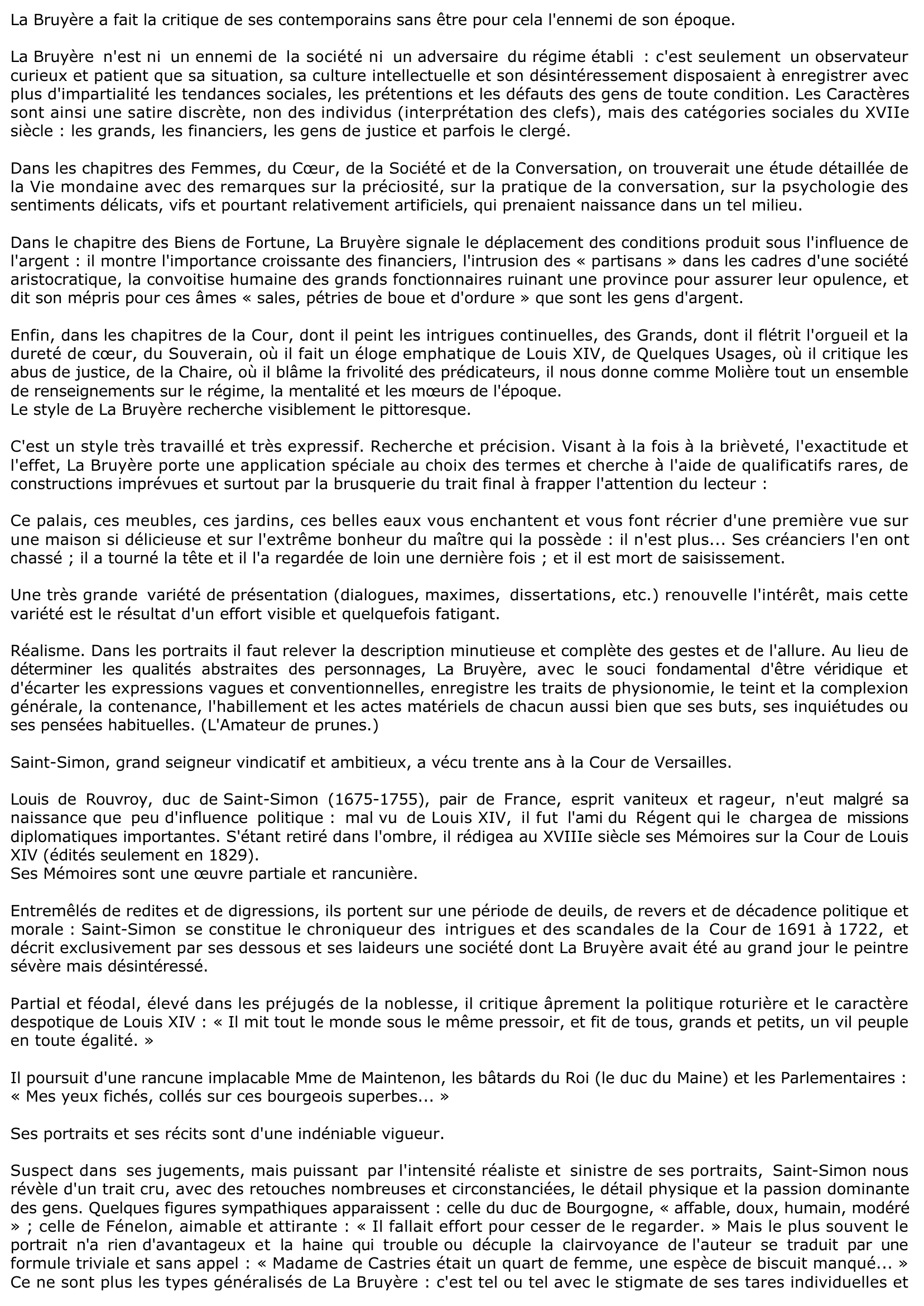 Prévisualisation du document La Bruyère et Saint-Simon