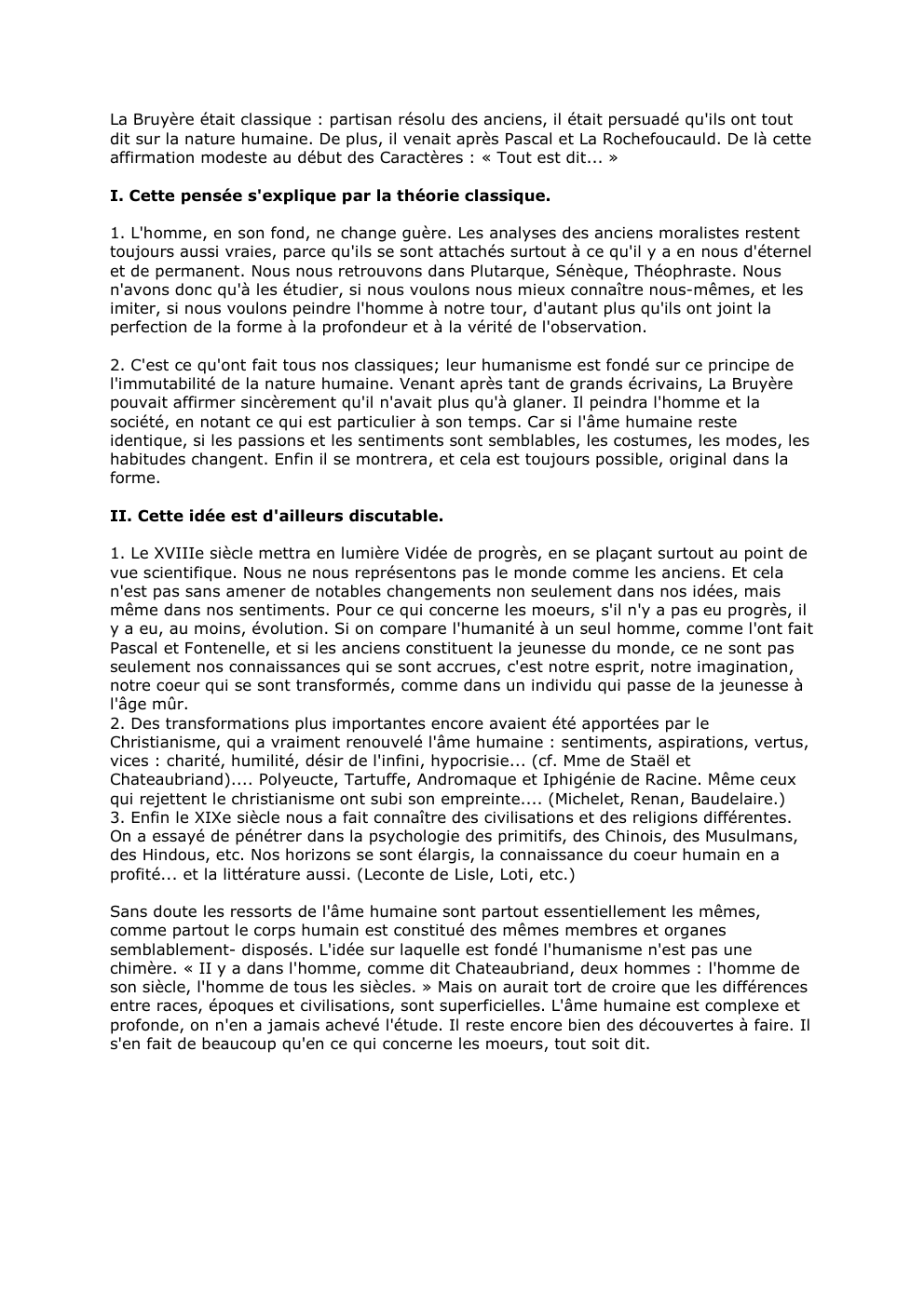 Prévisualisation du document La Bruyère était classique : partisan résolu des anciens, il était persuadé qu'ils ont tout
dit sur la nature humaine....