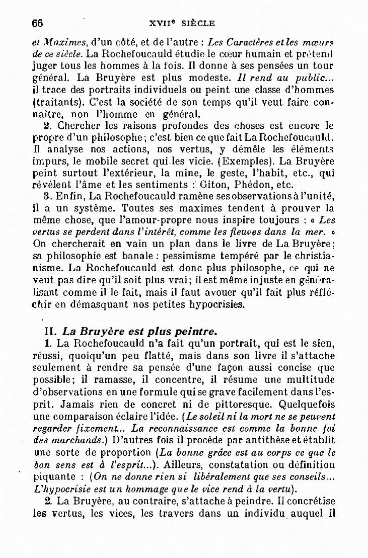 Prévisualisation du document « La Bruyère était un grand peintre et n'était peut-être pas un philosophe. Le duc de La Rochefoucauld était un philosophe# mais n'était pas peintre. » (Vauvenargues.)