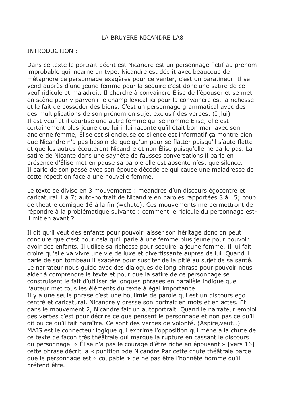 Prévisualisation du document La bruyère Nicandre